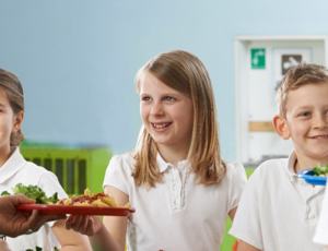 School children in a school canteen