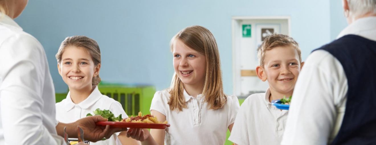 School children in a school canteen