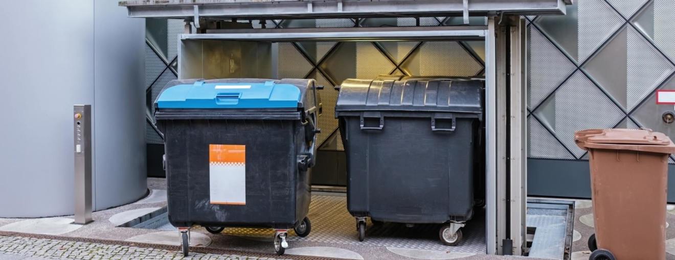 wheelie bins outside
